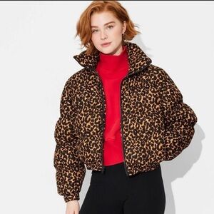 Leopard Print Puffer Jacket